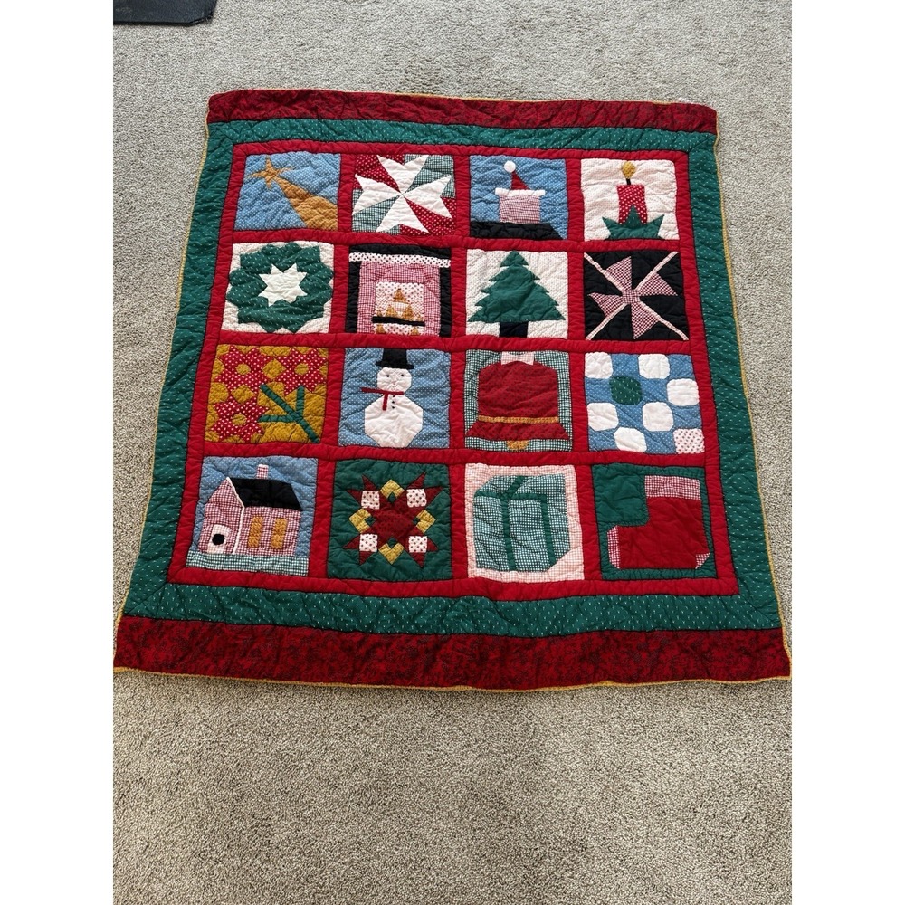 Vintage Impression Patchwork Holiday Quilt 55"x48"